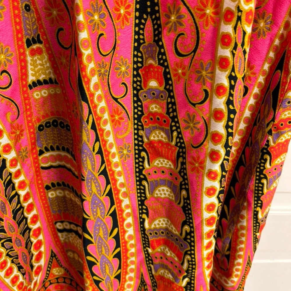 Vintage Late 60s/70s Alex Colman Small Psychedelic Wrap Maxi Skirt --Groovy! - Picture 7 of 13